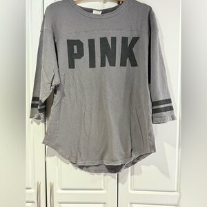 Victoria's Secret Gray Long Sleeve Tee Casual Cotton